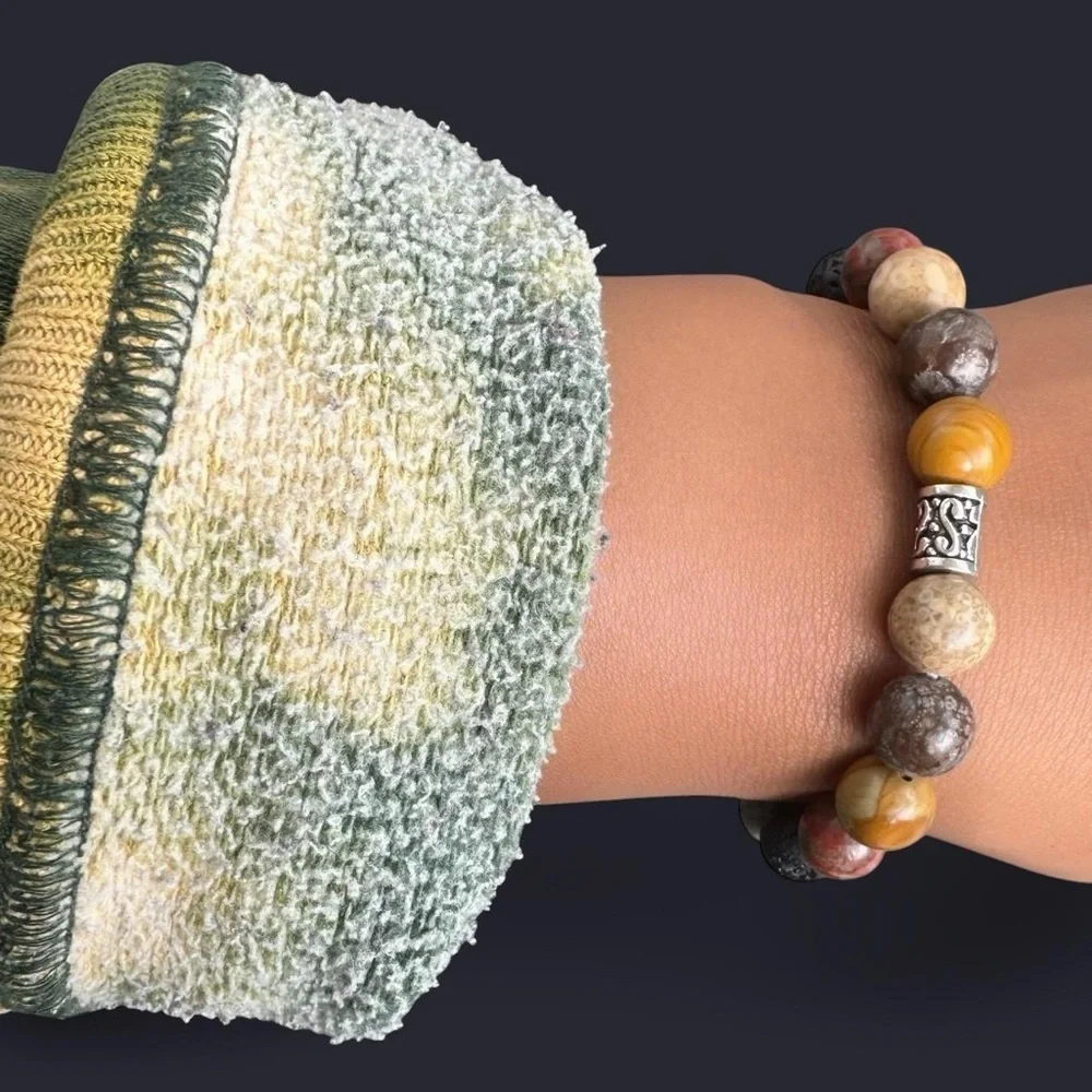 Mixed Gemstone Bead Bracelet 10mm